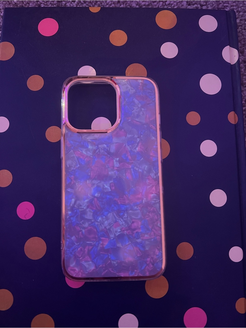 & Other Stories Iridescent Pink Blue Shell iPhone Case